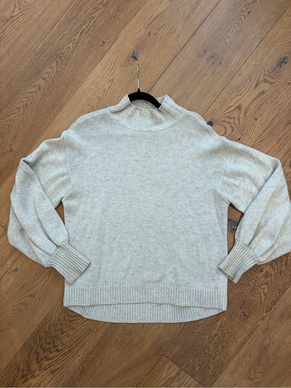 Cashmere & wool blend intermix sweater - oatmeal - size L